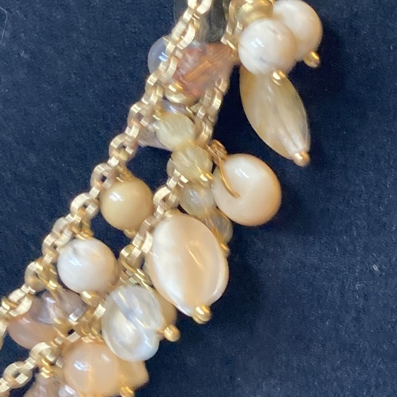Talbots Multi Tier Beaded Gold Tone Necklace - Picture 5 of 14